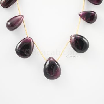 18 to 22 mm - Dark Purple-Red Tourmaline Drops - 155.00 carats (ToDr1069)