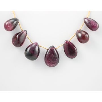 14 to 19 mm - Dark Purple-Red Tourmaline Drops - 81.00 carats (ToDr1071)