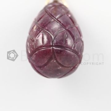 29 mm - Dark Red Ruby Carved Drops - 108.00 carats (RDr1028)