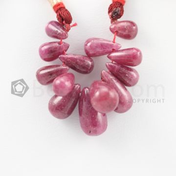 7 to 12.50 mm - Dark Red Ruby Drops - 34.00 carats (RDr1034)