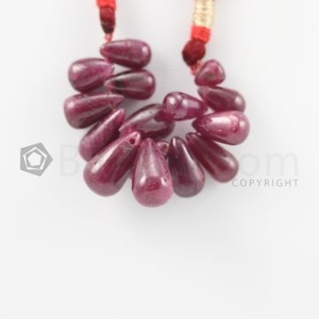 8.50 to 11.50 mm - Dark Red Ruby Drops - 34.50 carats (RDr1037)