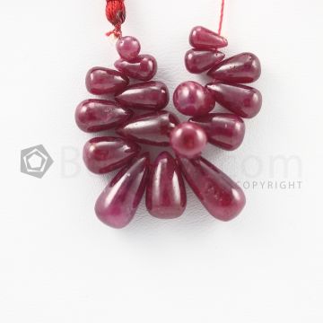 6 to 14 mm - Dark Red Ruby Drops - 40.00 carats (RDr1040)