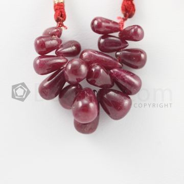 7 to 12 mm - Dark Red Ruby Drops - 42.75 carats (RDr1041)