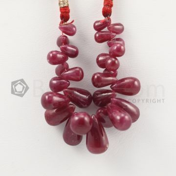 6 to 12.50 mm - Dark Red Ruby Drops - 58.00 carats (RDr1042)