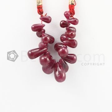 6.50 to 12 mm - Dark Red Ruby Drops - 40.50 carats (RDr1043)