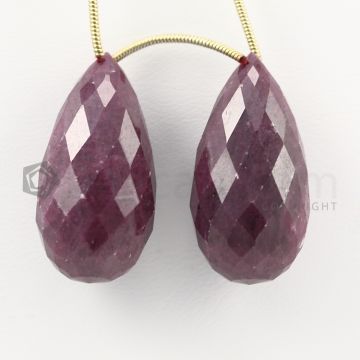 29 mm - Dark Red Ruby Faceted Drops - 115.70 carats (RDr1031)