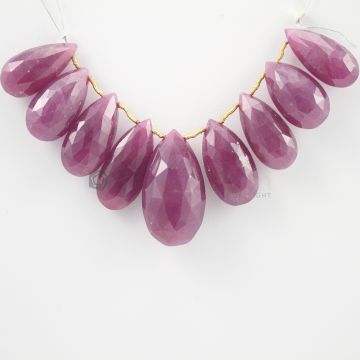 20 to 30 mm - Dark Red Ruby Faceted Drops - 263.00 carats (RDr1032)