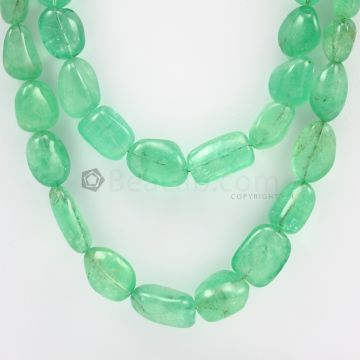 6.50 to 17 mm - 2 Lines - Emerlad Tumbled Beads - 868.50 carats (EmTub1091)