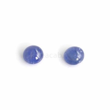 2 Pcs - Medium Blue Sapphire Cabochons - 5.61 ct. - 7.9 mm (SACAB1060)