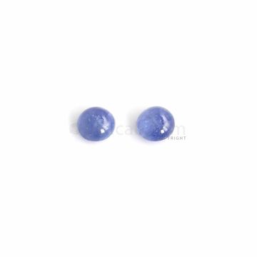 2 Pcs - Medium Blue Sapphire Cabochons - 7.58 ct. - 9 & 9.1 mm (SACAB1056)