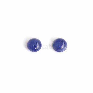 2 Pcs - Medium Blue Sapphire Cabochons - 8.02 ct. - 9 & 9.1 mm (SACAB1057)