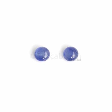 2 Pcs - Medium Blue Sapphire Cabochons - 5.06 ct. - 7.8 mm (SACAB1059)