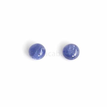 2 Pcs - Medium Blue Sapphire Cabochons - 8.77 ct. - 9.1 mm (SACAB1048)
