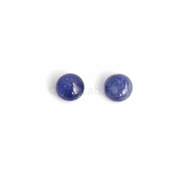 2 Pcs - Medium Blue Sapphire Cabochons - 8.66 ct. - 9 mm & 8.9 mm (SACAB1046)