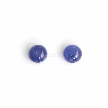 2 Pcs - Medium Blue Sapphire Cabochons - 5.95 ct. - 8.1 mm (SACAB1054)