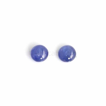 2 Pcs - Medium Blue Sapphire Cabochons - 4.46 ct. - 7.7 & 7.8 mm (SACAB1053)