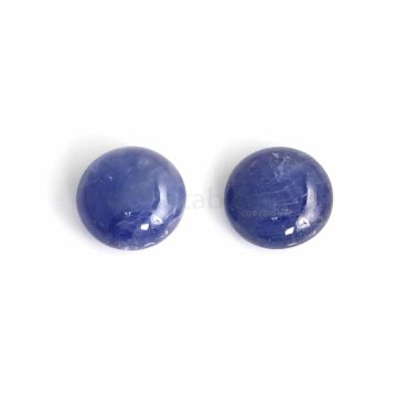 2 Pcs - Medium Blue Sapphire Cabochons - 20.67 ct. - 12.8 mm & 13.1 mm (SACAB1042)