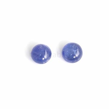 2 Pcs - Medium Blue Sapphire Cabochons - 6.45 ct. - 8 & 8.1 mm (SACAB1058)