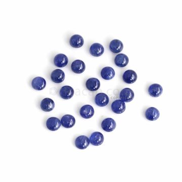 24 Pcs - Medium Blue Sapphire Cabochons - 52.22 ct. - 7 to 7.2 mm (SACAB1065)