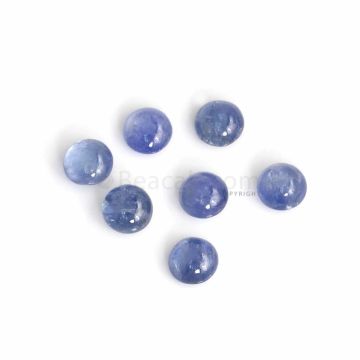 7 Pcs - Medium Blue Sapphire Cabochons - 13.01 ct. - 6.8 to 7.1 mm (SACAB1077)
