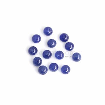 13 Pcs - Medium Blue Sapphire Cabochons - 12 ct. - 5 to 5.2 mm (SACAB1074)