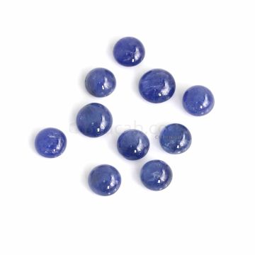 10 Pcs - Medium Blue Sapphire Cabochons - 31.90 ct. - 7.9 to 9 mm (SACAB1073)