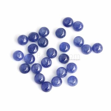 25 Pcs - Medium Blue Sapphire Cabochons - 55.69 ct. - 6.9 to 7 mm (SACAB1071)