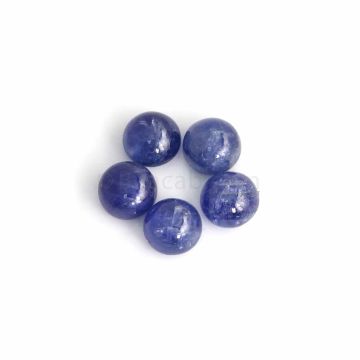 5 Pcs - Medium Blue Sapphire Cabochons - 12.44 ct. - 7 to 7.1 mm (SACAB1070)