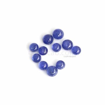 11 Pcs - Medium Blue Sapphire Cabochons - 11.63 ct. - 5 to 6 mm (SACAB1069)