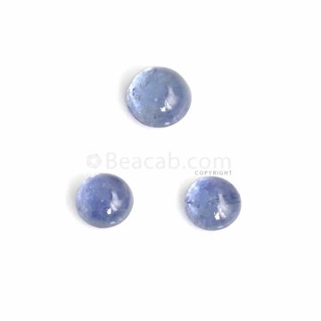 3 Pcs - Medium Blue Sapphire Cabochons - 7.01 ct. - 7.1 to 8.1 mm (SACAB1067)