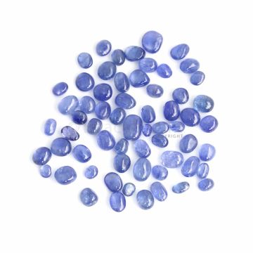 62 Pcs - Medium Blue Sapphire Oval Cabochons - 102.17 ct. - 3.7 x 5.1 mm to 7.1 x 10.1 mm (SACAB1090)