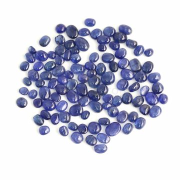 106 Pcs - Medium Blue Sapphire Oval Cabochons - 158.36 ct. - 5 x 5.6 mm to 7.2 x 9.9 mm (SACAB1088)