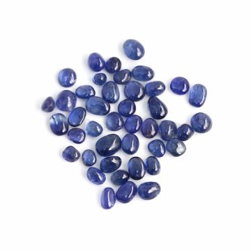 41 Pcs - Medium Blue Sapphire Oval Cabochons - 65.29 ct. - 4 x 4.5 mm to 6.8 x 9.1 mm (SACAB1089)