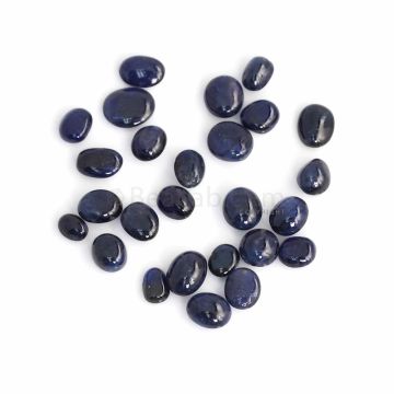 26 Pcs - Dark Blue Sapphire Oval Cabochons - 48.15 ct. - 4.5 x 5.9 mm to 8.1 x 9.6 mm (SACAB1084)