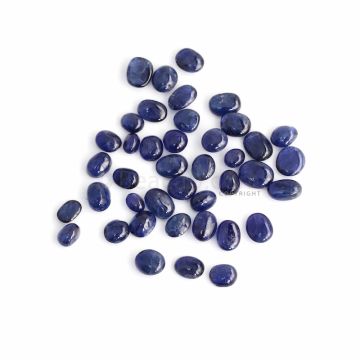 41 Pcs - Dark Blue Sapphire Oval Cabochons - 75.46 ct. - 4.4 x 6 mm to 7.6 x 9.7 mm (SACAB1082)