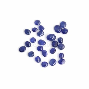 25 Pcs - Medium Blue Sapphire Oval Cabochons - 47.84 ct. - 6.3 x 6.4 mm to 8.1 x 10.3 mm (SACAB1080)
