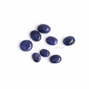 8 Pcs - Dark Blue Sapphire Oval Cabochons - 20.57 ct. - 6.6 x 8.8 mm to 10.8 x 7.3 mm (SACAB1079)