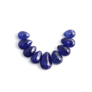 9 Pcs - 83.55 ct (No Heat) Blue Sapphire Pear Shape Cabochons