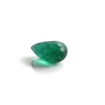 10.01 ct. Deep Green Emerald Drop - 16.9 x 11.2 mm