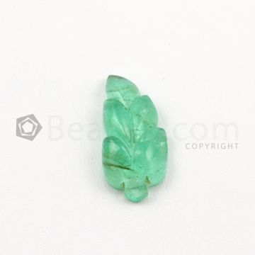 24 x 11 mm - Medium Green Emerald Carving - 1 piece - 8.85 carats (EmCar1086)