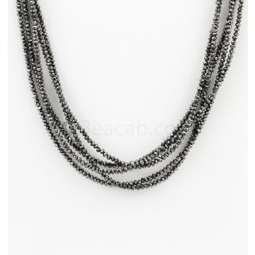 2 to 2.50 mm - Black Diamond Faceted Beads - 5 Lines - 78.50 carats (BDIA1023)