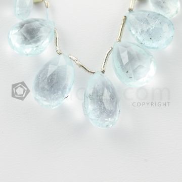 9 to 14 mm - Light Blue Aquamarine Drops - 33.00 carats (AqDr1034)