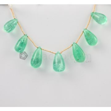 14 to 19 - Light Green Emerald Drops - 70.04 carats (EDr1013)