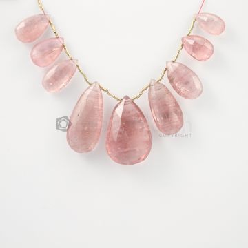 14 to 25 mm - Light Pink Tourmaline Faceted Drops - 107.50 carats (ToDr1067)
