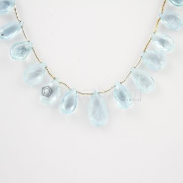 8 to 14.50 - Medium Blue Aquamarine Drops - 51.00 carats (AqDr1001)