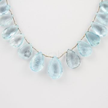 9 to 17 mm - Medium Blue Aquamarine Drops - 73.00 carats (AqDr1003)