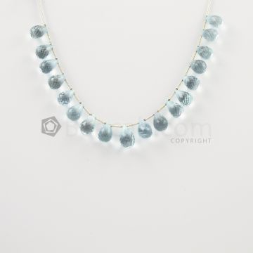 11 to 13 mm - Medium Blue Aquamarine Drops - 72.00 carats (AqDr1004)