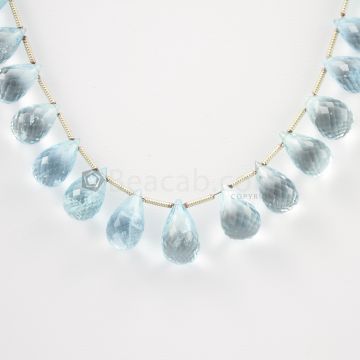 11 to 14 mm - Medium Blue Aquamarine Drops - 105.00 carats (AqDr1005)