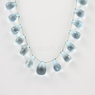 10 to 12.50 mm - Medium Blue Aquamarine Drops - 98.50 carats (AqDr1008)