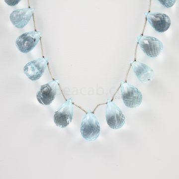 11 to 13.50 mm - Medium Blue Aquamarine Drops - 133.00 carats (AqDr1010)